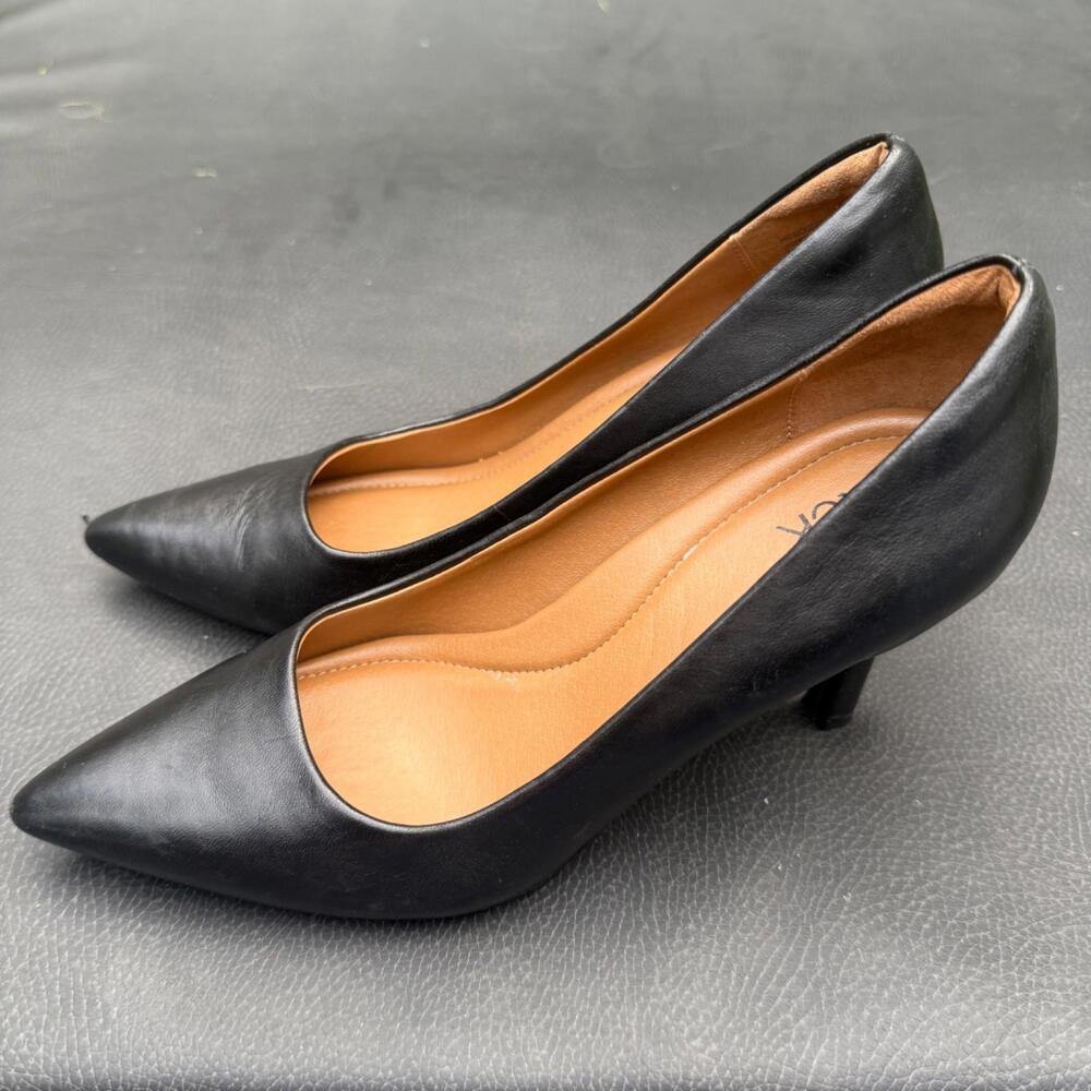 Nordstrom Rack Paige Black Leather Pump Women's Size 7.5
